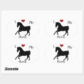 Ik hou van mijn paard ovale Sticker #1 (Vel)