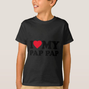 Ik hou van mijn Pap-pap Hart Opa Familie Pappap La T-shirt