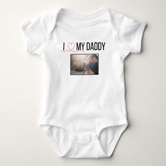 IK HOU VAN MIJN PAPA BABY KLEDING AANGEPASTE FOTO ROMPER (Voorkant)
