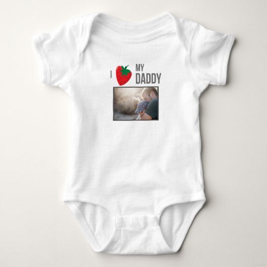 IK HOU VAN MIJN PAPA BABY KLEDING AANGEPASTE FOTO ROMPER (Voorkant)