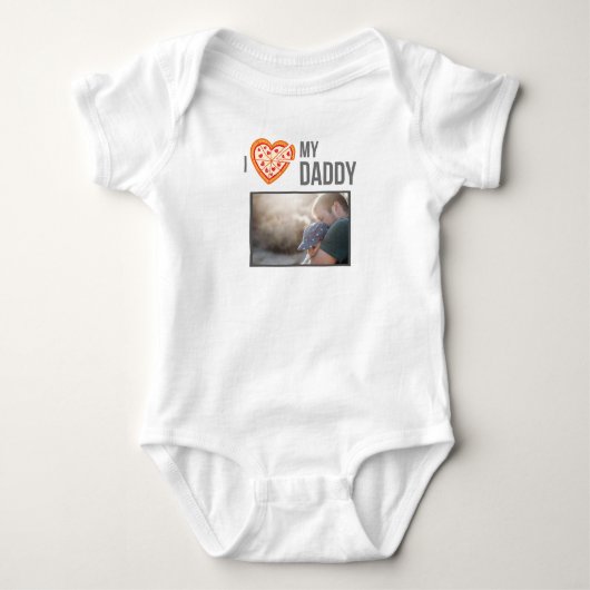 IK HOU VAN MIJN PAPA BABY KLEDING AANGEPASTE FOTO ROMPER (Voorkant)