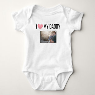 IK HOU VAN MIJN PAPA BABY KLEDING AANGEPASTE FOTO ROMPER