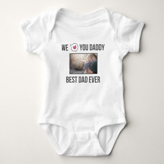 IK HOU VAN MIJN PAPA BABY KLEDING AANGEPASTE FOTO ROMPER (Voorkant)