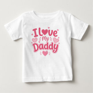 Ik hou van mijn papa Hart Roze Typografie Baby T-S