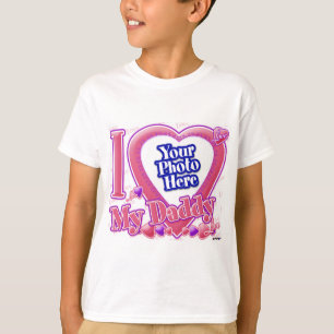 Ik hou van mijn papa roze/paars - foto t-shirt