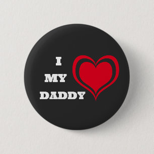 Ik hou van mijn papa Schattige Hart Custom Ronde Button 5,7 Cm