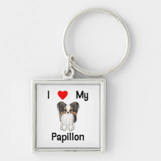 Ik hou van mijn Papillon (afbeelding) Sleutelhanger