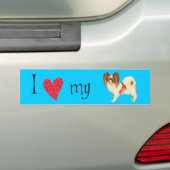 Ik hou van mijn Papillon Bumpersticker (Op auto)