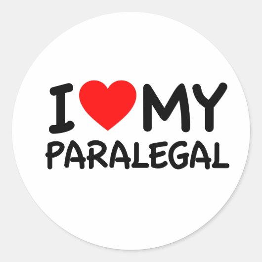 Ik hou van mijn paralegal ronde sticker (Voorkant)
