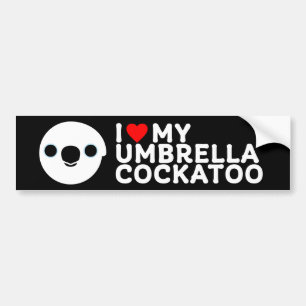 IK HOU VAN MIJN PARAPLU COCKATO BUMPERSTICKER