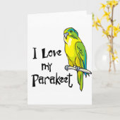 Ik hou van mijn parkiet kaart (Gele Bloem)