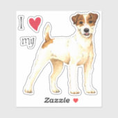 Ik hou van mijn Parson Russell Terrier Vinyl Stick Sticker (Vel)