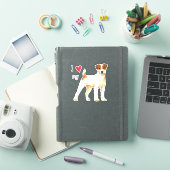 Ik hou van mijn Parson Russell Terrier Vinyl Stick Sticker (iPad Cover)