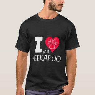 Ik hou van mijn peekapoo ik hart mijn peekapoo pek t-shirt