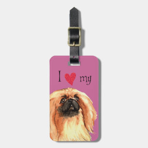Ik hou van mijn pekingese bagagelabel