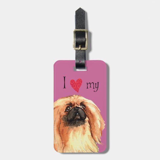 Ik hou van mijn pekingese bagagelabel (Voorkant verticaal)