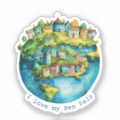Ik hou van mijn Pen Pals Sticker (Voorkant)