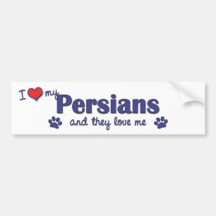 Ik hou van mijn Perzen (meerdere katten) Bumpersticker