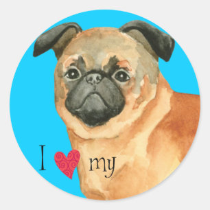 Ik hou van mijn petit Brabancon Ronde Sticker