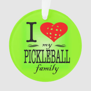 Ik hou van mijn Pickleball familie Ornament