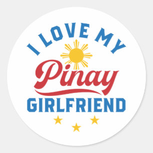 Ik hou van mijn Pinay Vriendin Filipina Filippijne Ronde Sticker