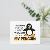 Ik hou van mijn pinguïn briefkaart (Staand voorkant)
