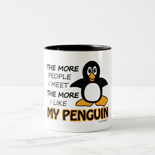 Ik hou van mijn pinguïn tweekleurige koffiemok (Center)