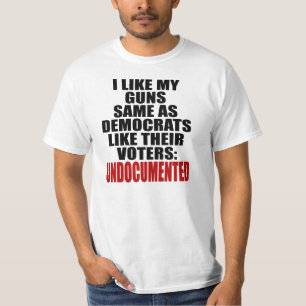 Ik hou van mijn pistolen zoals democraten zoals hu t-shirt