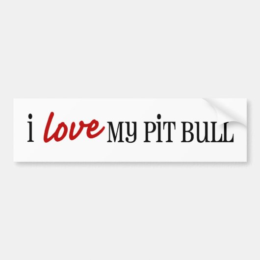 Ik hou van mijn Pit Bull Bumpersticker (Voorkant)