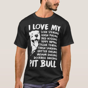 Ik hou van mijn pit bull dog t-shirts