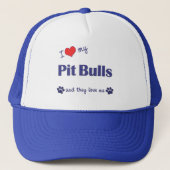 Ik hou van mijn pit bulls (meerdere honden) trucker pet (Voorkant)