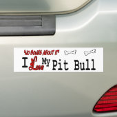 Ik hou van mijn pitbull bumpersticker (Op auto)