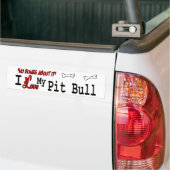 Ik hou van mijn pitbull bumpersticker (Op Truck)