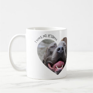 Ik hou van mijn pitbull hond aangepaste foto koffiemok