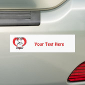 Ik hou van mijn PitBull Logo Bumpersticker (Op auto)