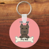 Ik hou van mijn Pitbull Sleutelhanger (Voorkant)