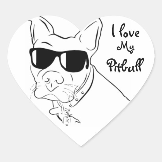Ik hou van mijn Pitbull Stickers (Voorkant)
