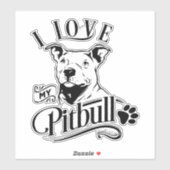 Ik hou van mijn Pitbull Vinyl Sticker (Vel)