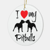 Ik hou van mijn pitbulls keramisch ornament (Links)