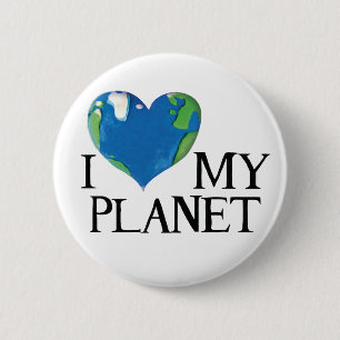 Ik hou van mijn planeetknop ronde button 5,7 cm