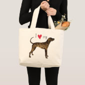Ik hou van mijn Plott Hond Grote Tote Bag (Voorkant (product))