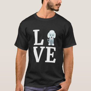 Ik hou van mijn poedel poedel gif hond t-shirt