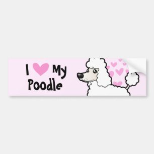 Ik hou van mijn poel (puppy cut) bumpersticker
