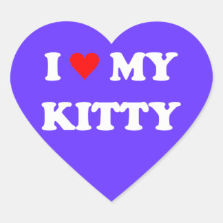 Ik hou van mijn poesje hart sticker