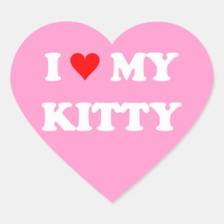Ik hou van mijn poesje hart sticker