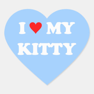 Ik hou van mijn poesje hart sticker