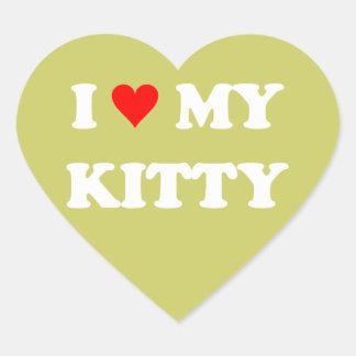 Ik hou van mijn poesje hart sticker