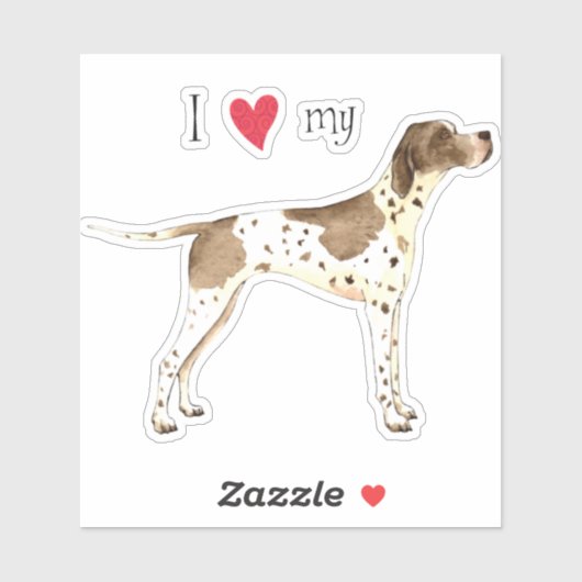 Ik hou van mijn Pointer Vinyl Sticker (Vel)