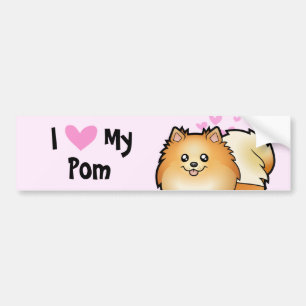 Ik hou van mijn Pomeranian Bumpersticker