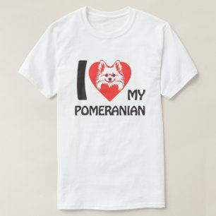 Ik hou van mijn Pomeranian - Schattige donzig Hond T-shirt